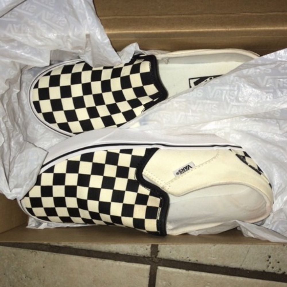 Checkered Vans Slip ons